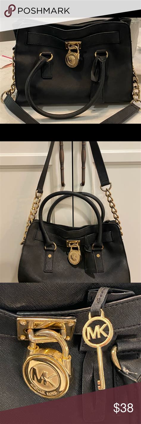 michael kors bag with lock and key|michael kors hamilton leather bag.